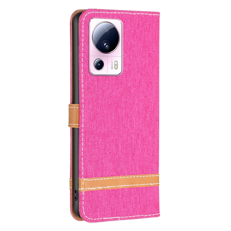 For Xiaomi 13 Lite / Civi 2 Color Block Denim Texture Leather Phone Case