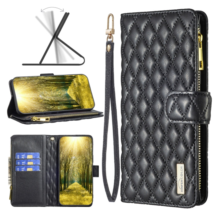 For Xiaomi 13 Lite / Civi 2 Diamond Lattice Zipper Wallet Leather Flip Phone Case