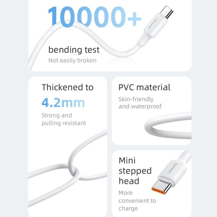 USAMS US-SJ613 U84 PD100W USB-C / Type-C to USB-C / Type-C Charging Data Cable, Cable Length:1m(White)