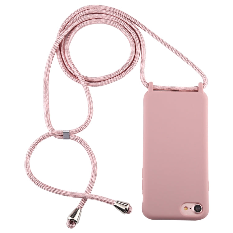 For iPhone 8 / 7 Candy Color TPU Protective Case with Lanyard