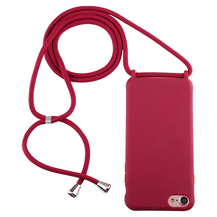 For iPhone 8 / 7 Candy Color TPU Protective Case with Lanyard
