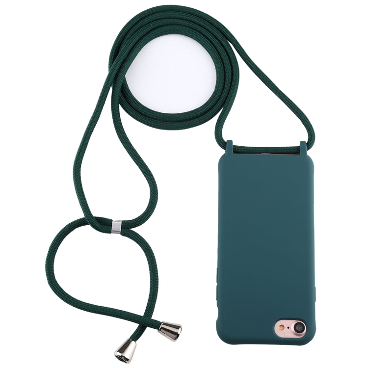 For iPhone 8 / 7 Candy Color TPU Protective Case with Lanyard