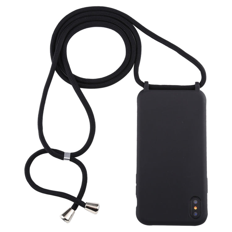 For iPhone X / XS Candy Color TPU Protective Case with Lanyard