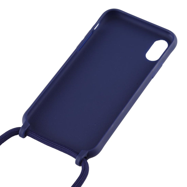 For iPhone X / XS Candy Color TPU Protective Case with Lanyard