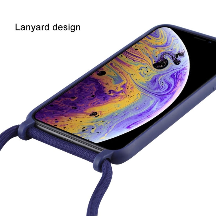For iPhone X / XS Candy Color TPU Protective Case with Lanyard