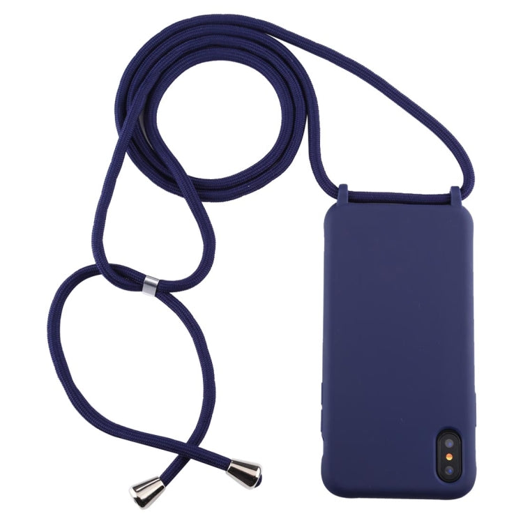 For iPhone X / XS Candy Color TPU Protective Case with Lanyard