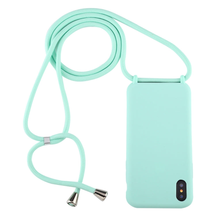 For iPhone X / XS Candy Color TPU Protective Case with Lanyard