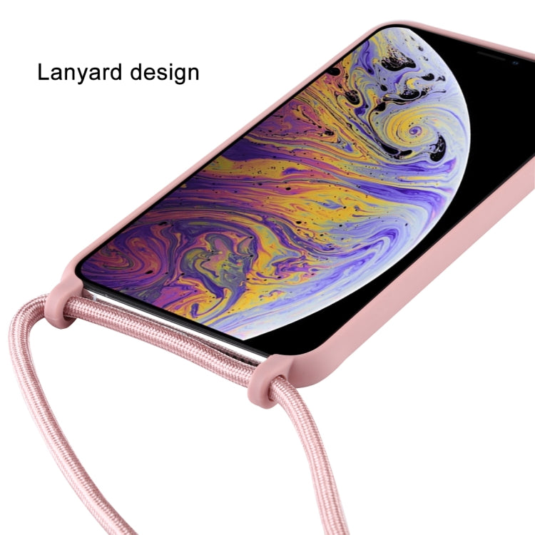 For iPhone XS Max Candy Color TPU Protective Case with Lanyard