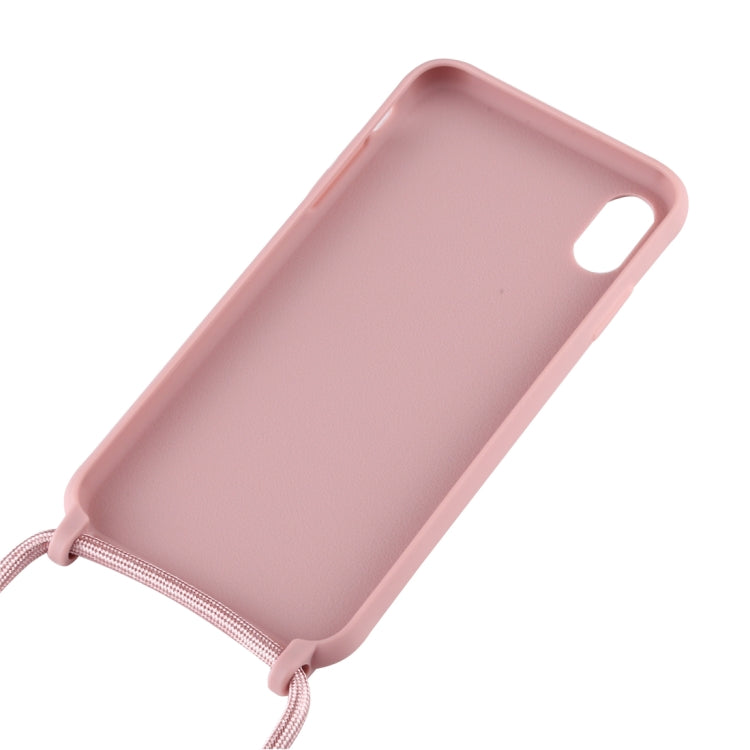 For iPhone XS Max Candy Color TPU Protective Case with Lanyard
