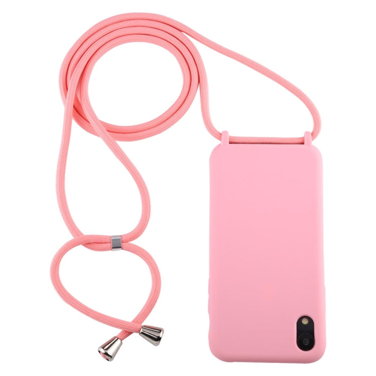 For iPhone XR Candy Color TPU Protective Case with Lanyard