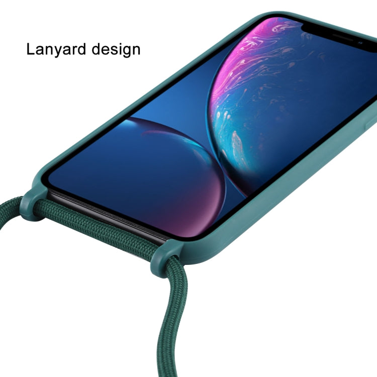For iPhone XR Candy Color TPU Protective Case with Lanyard