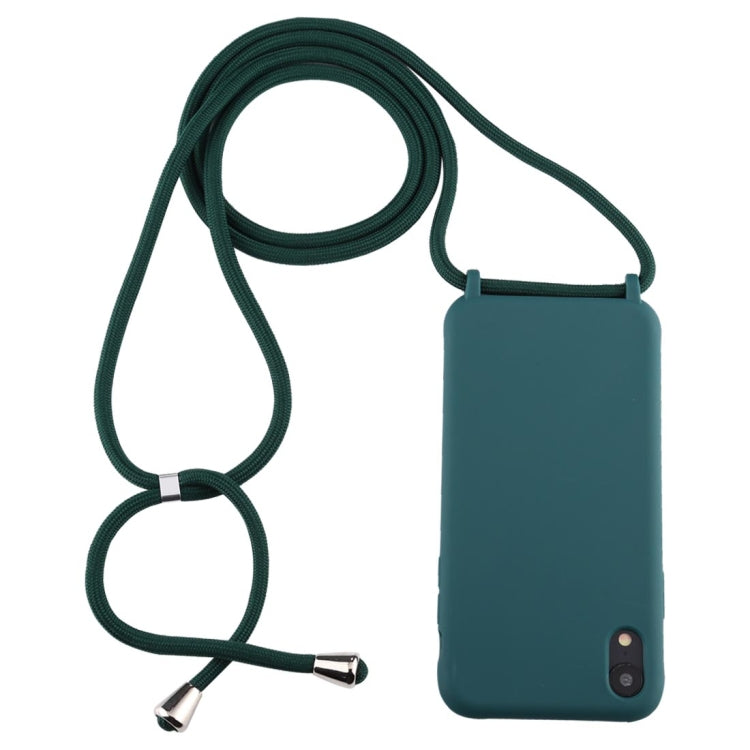 For iPhone XR Candy Color TPU Protective Case with Lanyard