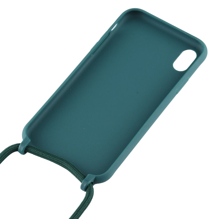 For iPhone XR Candy Color TPU Protective Case with Lanyard