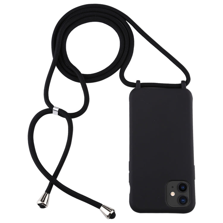 For iPhone 11 Candy Color TPU Protective Case with Lanyard