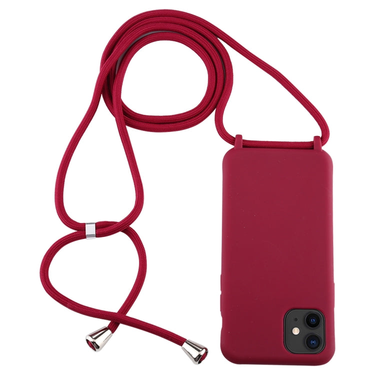 For iPhone 11 Candy Color TPU Protective Case with Lanyard