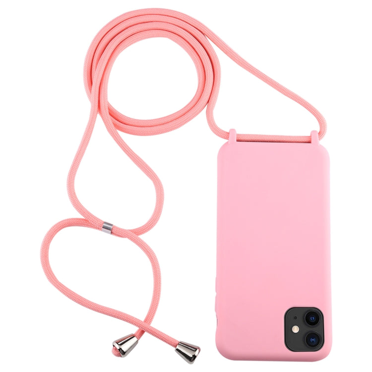For iPhone 11 Candy Color TPU Protective Case with Lanyard