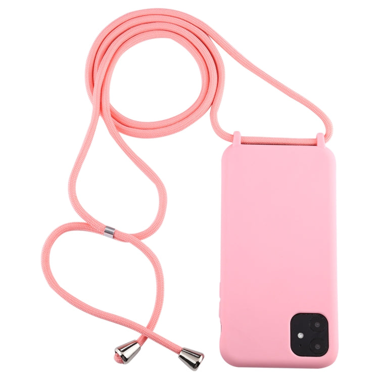 For iPhone 11 Candy Color TPU Protective Case with Lanyard