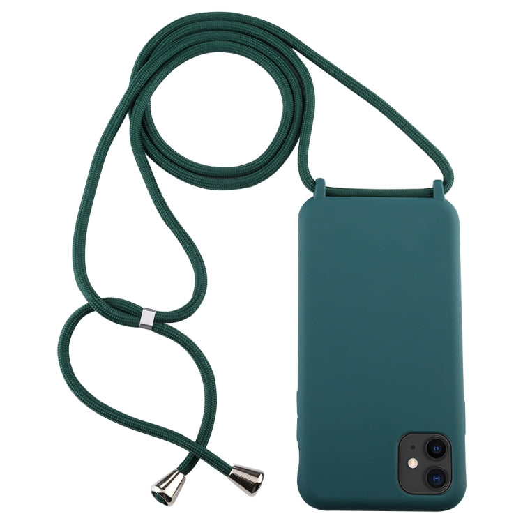 For iPhone 11 Candy Color TPU Protective Case with Lanyard