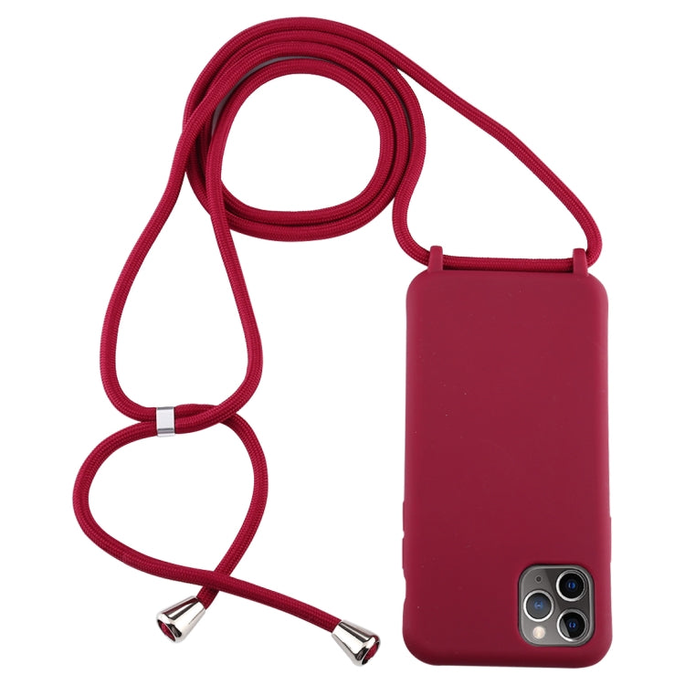 For iPhone 11 Pro Candy Color TPU Protective Case with Lanyard