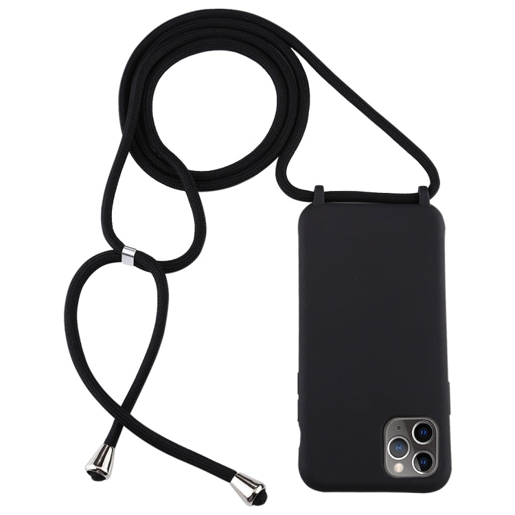 For iPhone 11 Pro Max Candy Color TPU Protective Case with Lanyard
