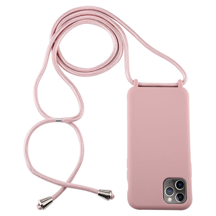 For iPhone 11 Pro Max Candy Color TPU Protective Case with Lanyard
