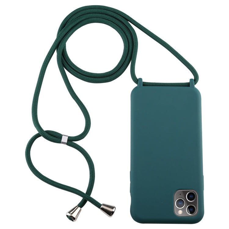 For iPhone 11 Pro Max Candy Color TPU Protective Case with Lanyard