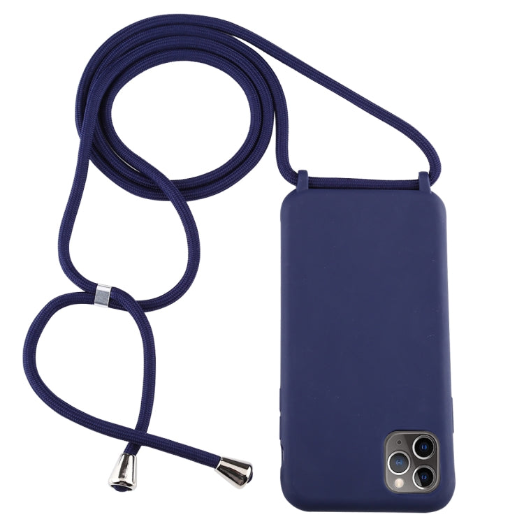 For iPhone 11 Pro Max Candy Color TPU Protective Case with Lanyard