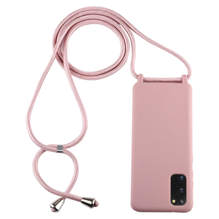 For Galaxy S20 Candy Color TPU Protective Case with Lanyard