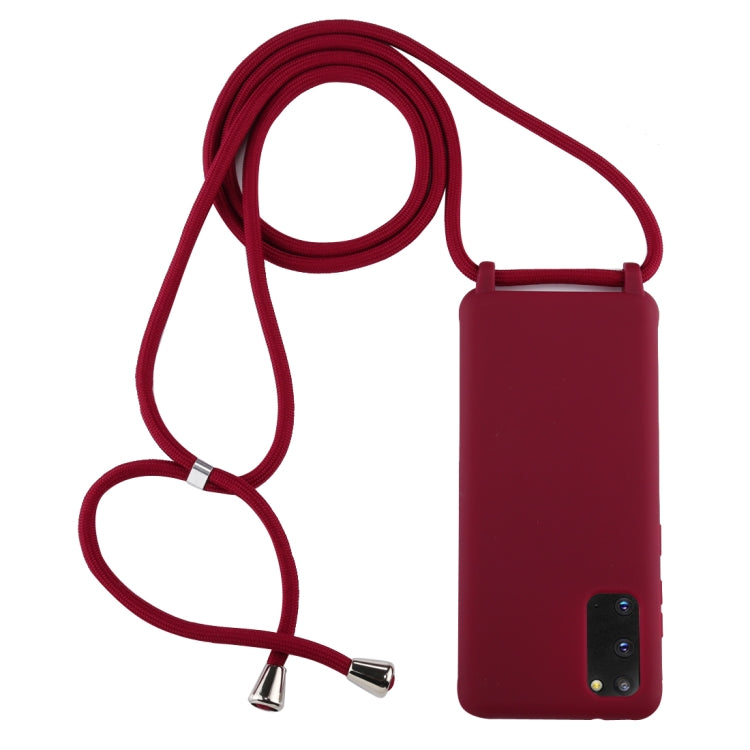 For Galaxy S20 Candy Color TPU Protective Case with Lanyard