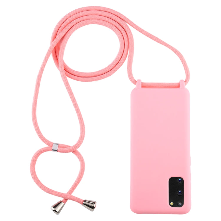 For Galaxy S20 Candy Color TPU Protective Case with Lanyard