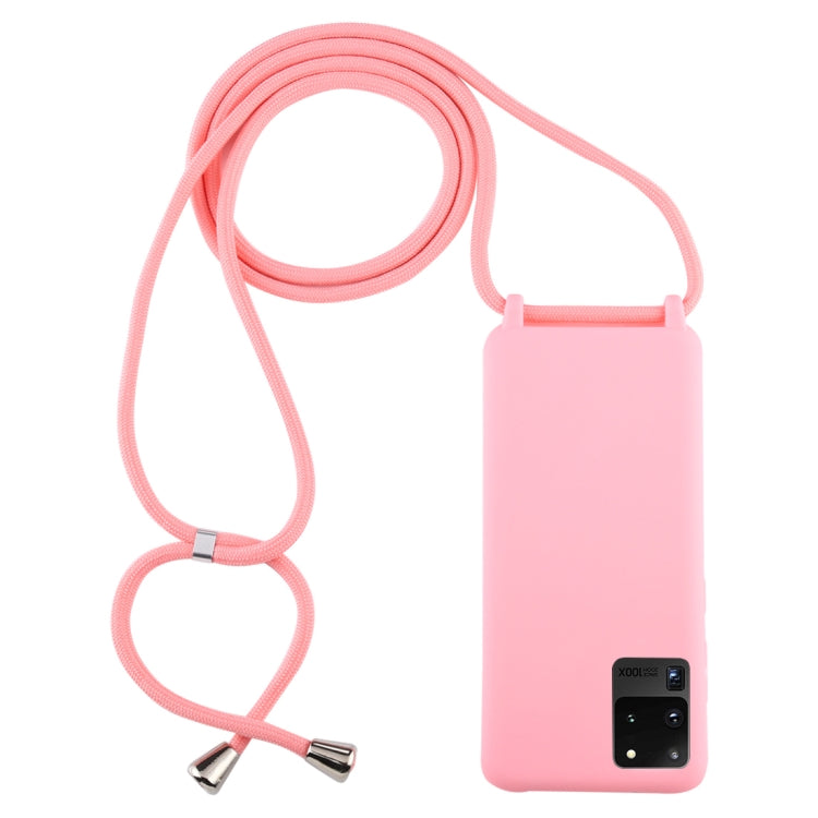 For Galaxy S20 Ultra Candy Color TPU Protective Case with Lanyard