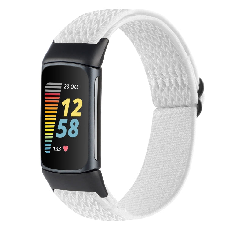 For Fitbit Charge 5 Buckle Wave Braided Nylon Watch Band