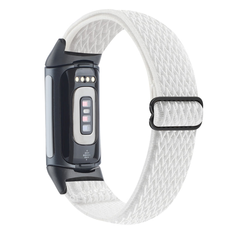 For Fitbit Charge 5 Buckle Wave Braided Nylon Watch Band