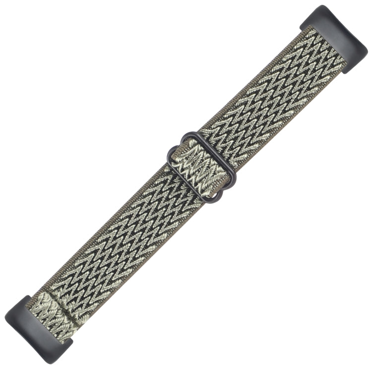 For Fitbit Charge 5 Buckle Wave Braided Nylon Watch Band
