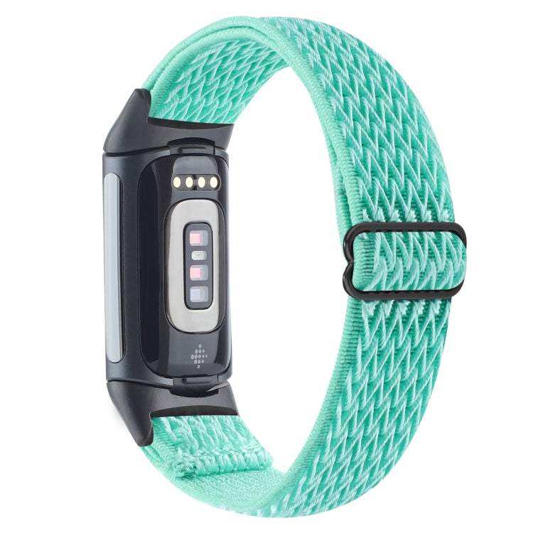 For Fitbit Charge 5 Buckle Wave Braided Nylon Watch Band
