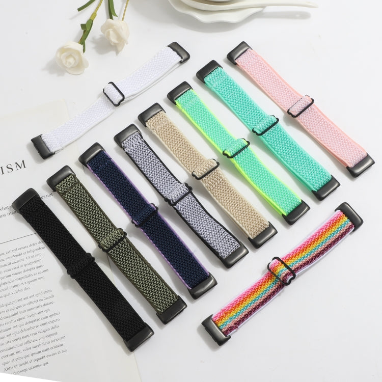 For Fitbit Charge 5 Buckle Wave Braided Nylon Watch Band