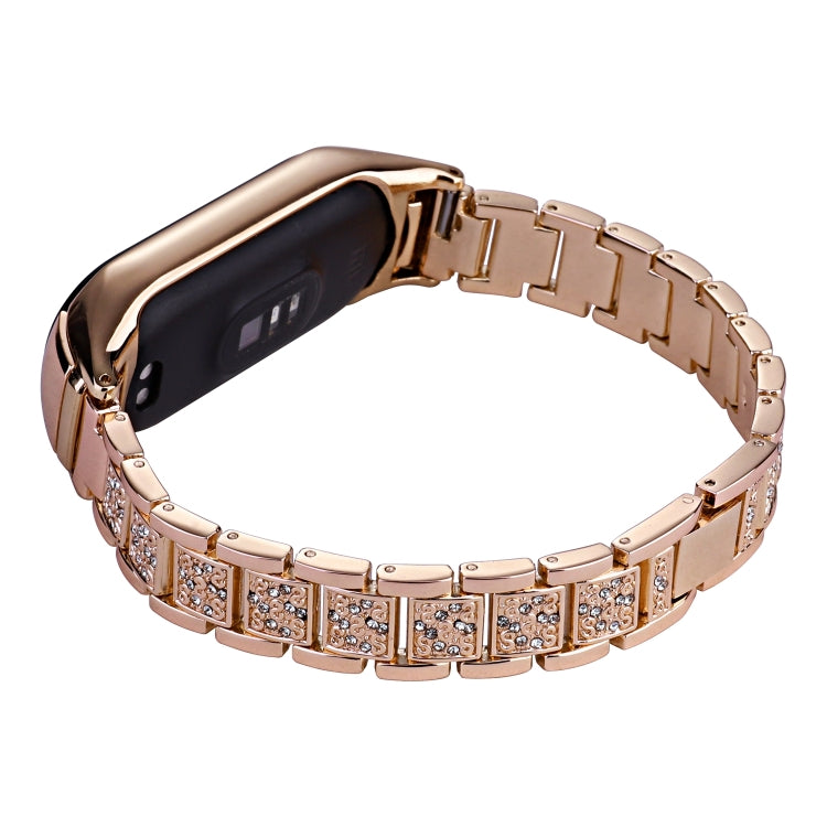 For Xiaomi Mi Band 4 / 3 Universal Three-beads Full Diamond Metal Watch Band