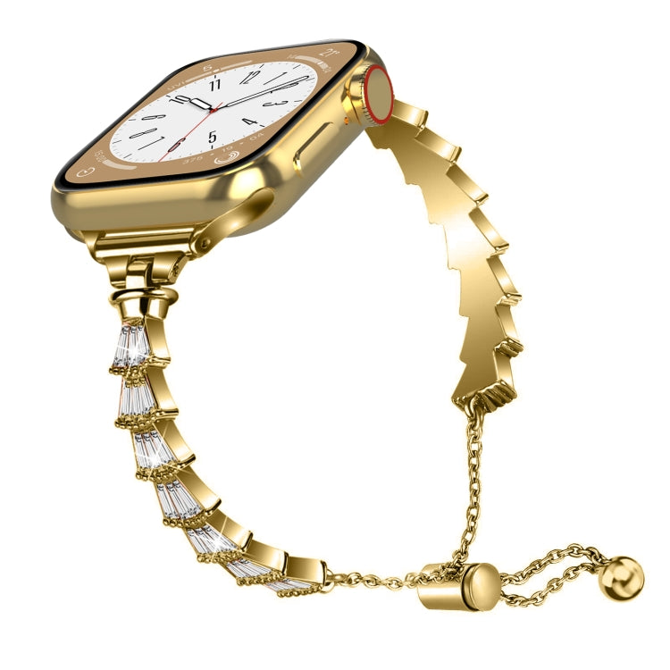 Full Diamond Crown Metal Watch Band For Apple Watch Series 8&7 45mm / SE 2&6&SE&5&4 44mm / 3&2&1 42mm