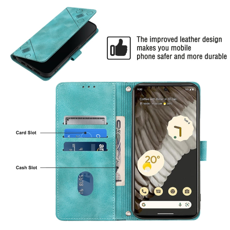 For Google Pixel 7a Skin-feel Embossed Leather Phone Case