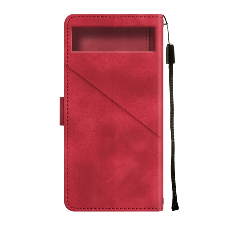 For Google Pixel 7a Skin-feel Embossed Leather Phone Case