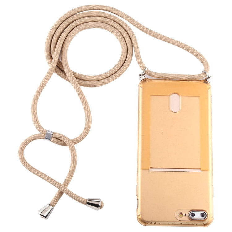 For iPhone 8 Plus / 7 Plus Transparent TPU Protective Case with Lanyard & Card Slot