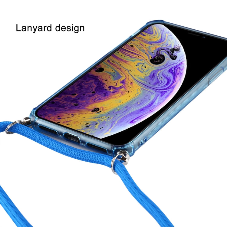 For iPhone X / XS Transparent TPU Protective Case with Lanyard & Card Slot