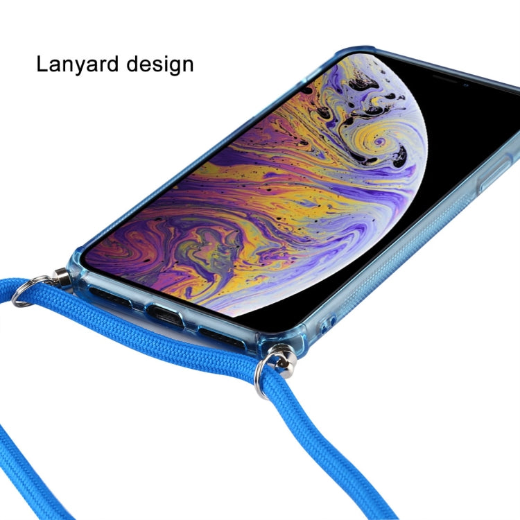 For iPhone XS Max Transparent TPU Protective Case with Lanyard & Card Slot