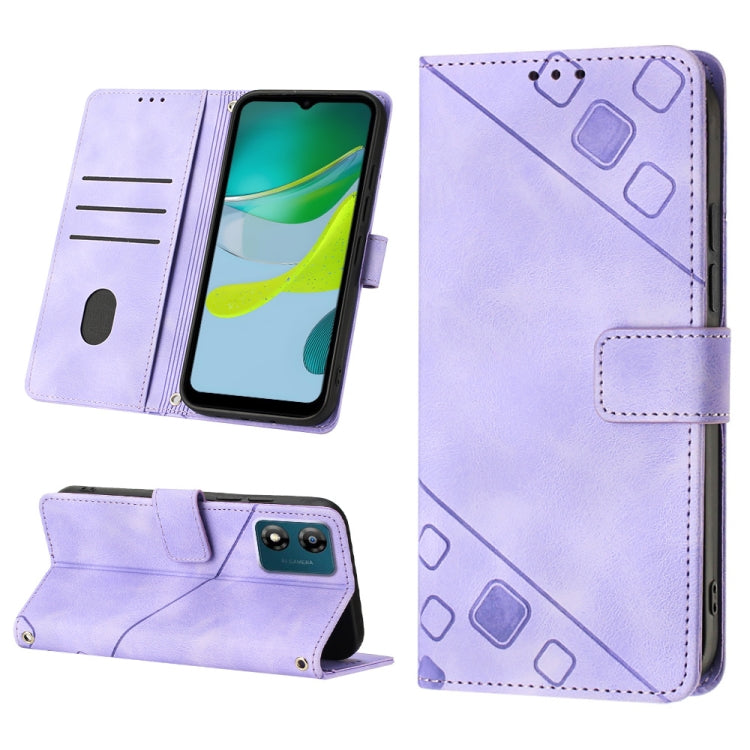 For Motorola Moto E13 Skin-feel Embossed Leather Phone Case