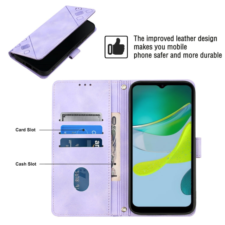 For Motorola Moto E13 Skin-feel Embossed Leather Phone Case