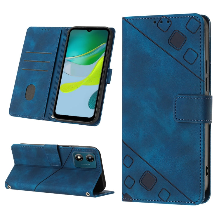 For Motorola Moto E13 Skin-feel Embossed Leather Phone Case