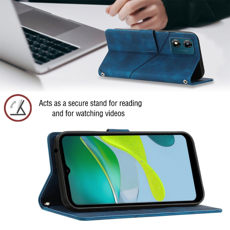 For Motorola Moto E13 Skin-feel Embossed Leather Phone Case