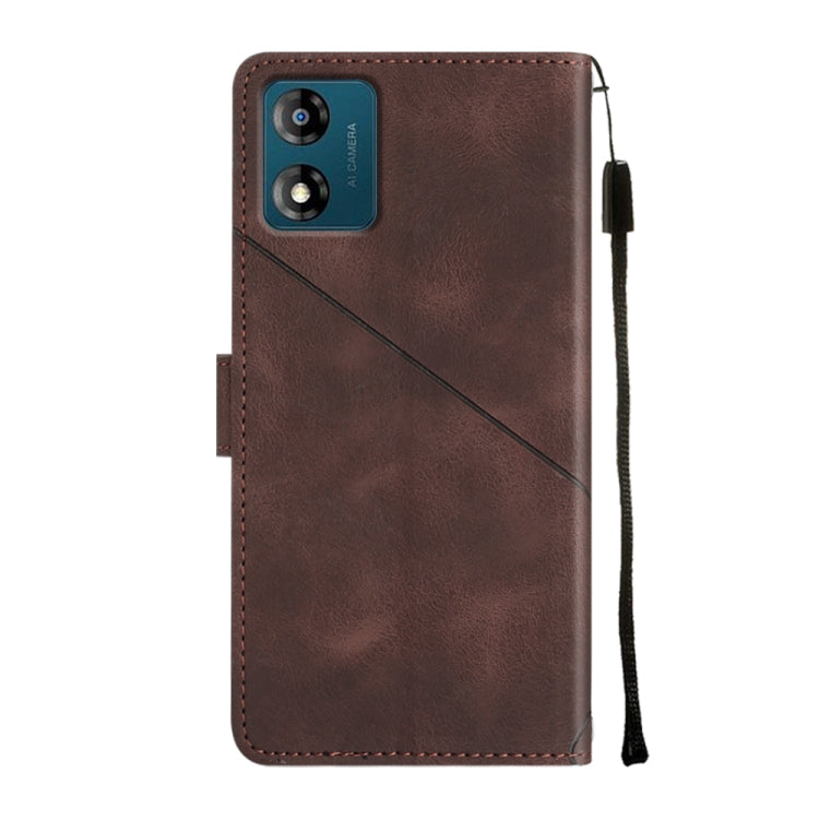 For Motorola Moto E13 Skin-feel Embossed Leather Phone Case