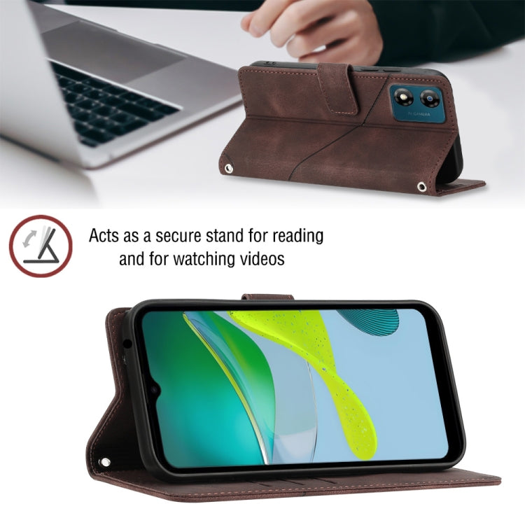 For Motorola Moto E13 Skin-feel Embossed Leather Phone Case