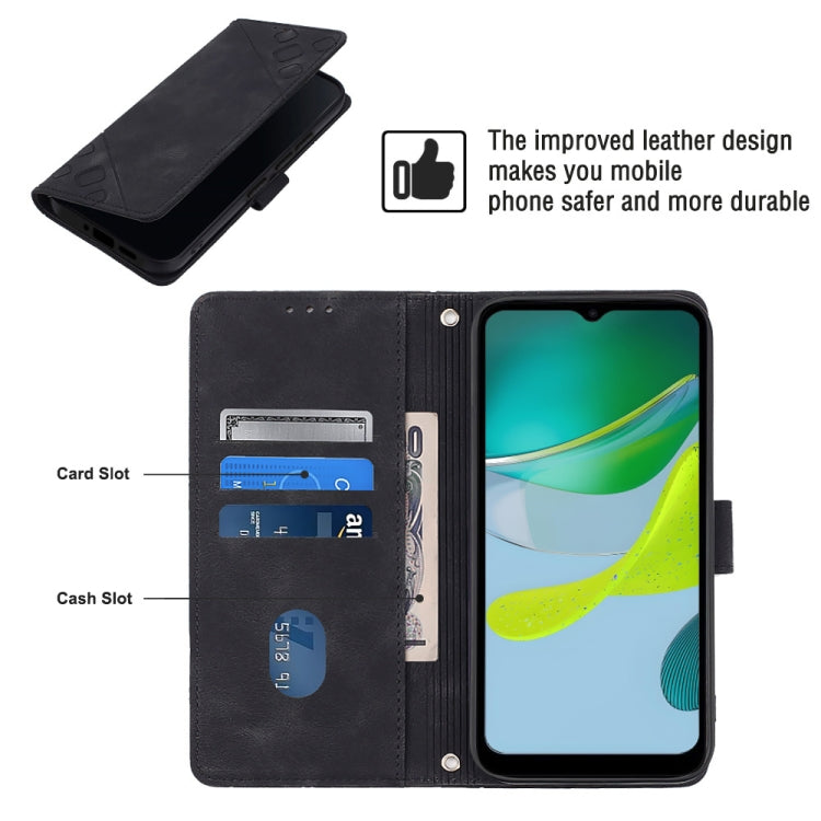 For Motorola Moto E13 Skin-feel Embossed Leather Phone Case
